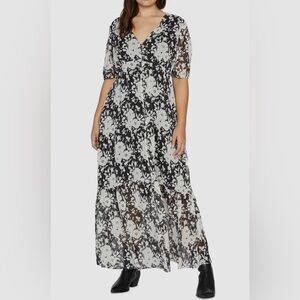Sanctuary Black and White Floral Maxi Dress